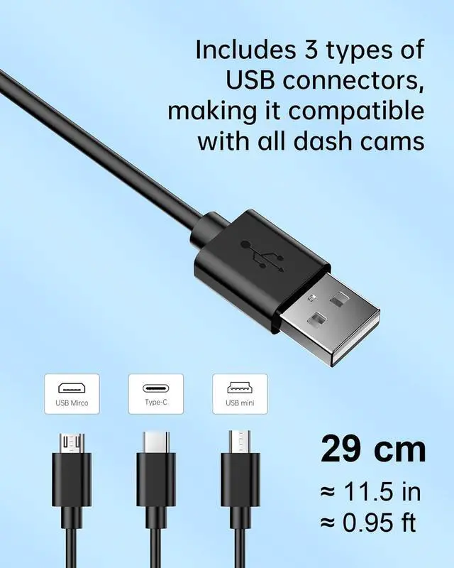 Alt view image 7 of 7 - 10 Pin Type B Dash Cam Power Adapter for Select Toyota Tacoma/Subaru Forester/Lexus Models - Car Rearview Mirror DashCam Power Adapter with 3 USB Cable (5V/2A Output ONLY)