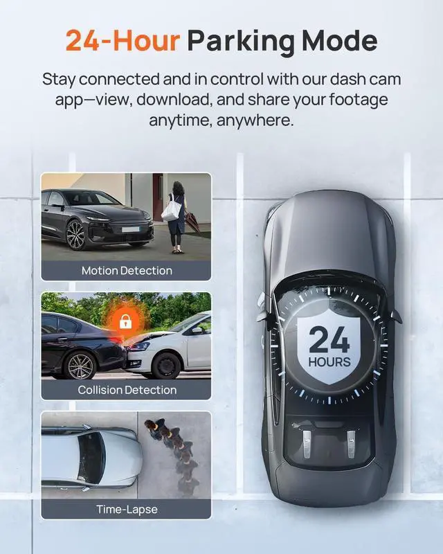 Alt view image 6 of 7 - 70mai A810 4K Dash Cam Front and Rear, Dual Dash Camera for Cars with Starvis 2 HDR Night Vision, 4G LTE Support, ADAS, Built in GPS & WiFi, 24/7 Parking Mode, AI Motion Detection, Time-Lapse