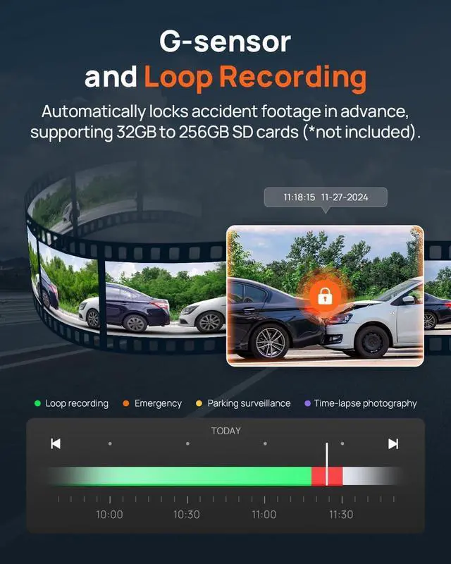 Alt view image 7 of 7 - 70mai A810 4K Dash Cam Front and Rear, Dual Dash Camera for Cars with Starvis 2 HDR Night Vision, 4G LTE Support, ADAS, Built in GPS & WiFi, 24/7 Parking Mode, AI Motion Detection, Time-Lapse