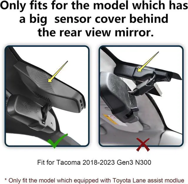 Alt view image 3 of 7 - 4K Dash Cam Custom fit for Toyota Tacoma 2018 2019 2020 2021 2022 2023(Model A),Limited TRD Sport Off-Road Pro SR5 SR,Integrated OEM Look,UHD 2160P Video,App & WiFi,128GB Card