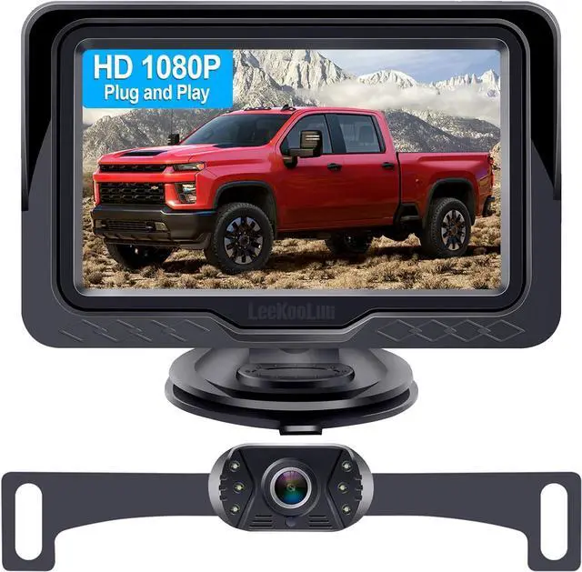 Main image of Backup Camera Easy Setup Plug-Play: HD 1080P No-Delay Waterproof - Clear Night Vision Rear View Camera with Monitor for Car Truck SUV - LK3