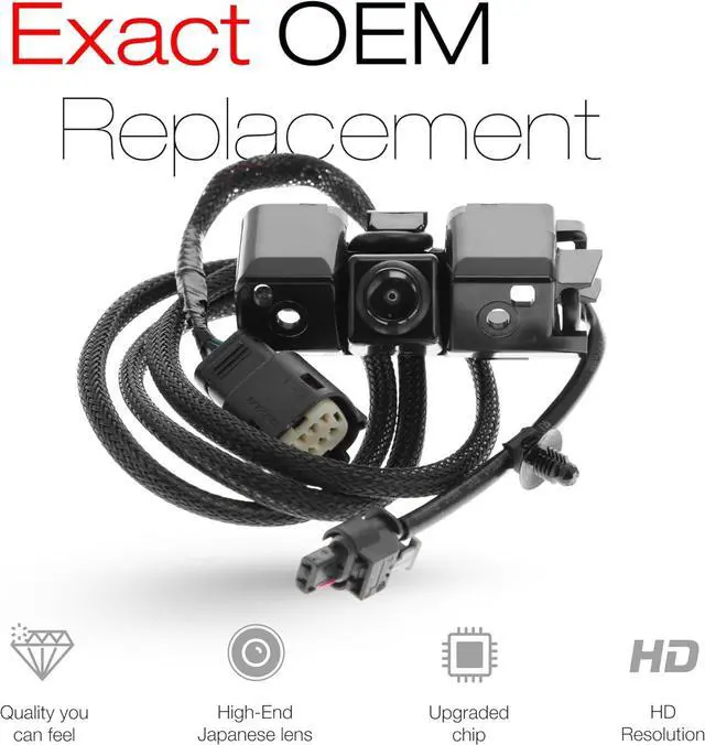 Alt view image 3 of 7 - Backup Camera Compatible with 2016-2019 Chevy Silverado, GMC Sierra - OEM Replacement Reverse Camera 84062896, 590-111