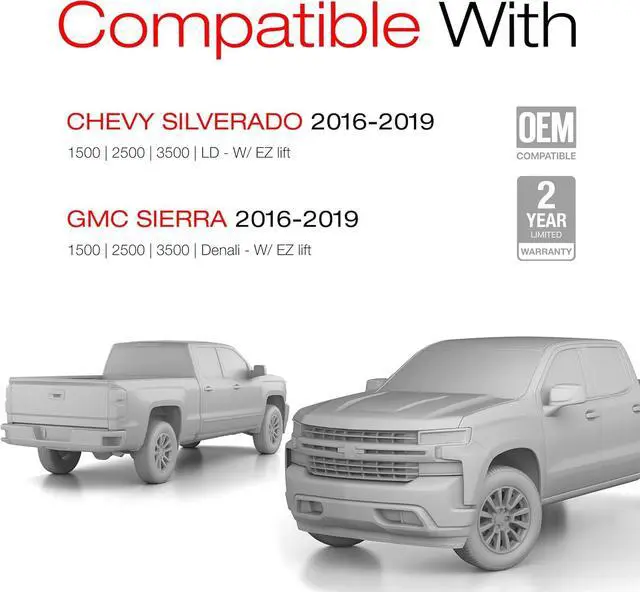 Alt view image 6 of 7 - Backup Camera Compatible with 2016-2019 Chevy Silverado, GMC Sierra - OEM Replacement Reverse Camera 84062896, 590-111