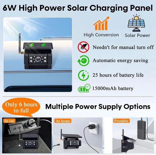 Alt view image 4 of 7 - RV Backup Camera with Solar Magnetic: Long Distance No Signal Delay, 7 Inch Touch Key Monitor with Recording, HD 1080P Wireless Backup Camera for Trailer, 5th Wheel, Camper