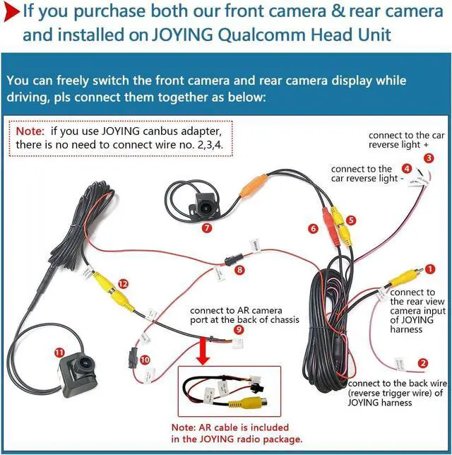 Alt view image 4 of 7 - Joying Front Camera for Car and Backup Camera 1080P Dash Cam 125° Wide, 2 Million Pixel, Night Vision, WDR, IP68K Level Waterproof(AR-FR)