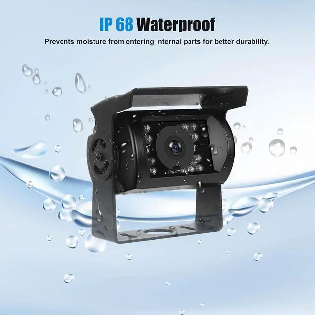 Main image of Camecho Truck Backup Camera Heavy Duty 18 LED IR Night Vision Waterproof Vehicle Rear View Camera 12 V 24V Backup Camera Without Guide Line (Rear Camera + 32.8 ft Cable)