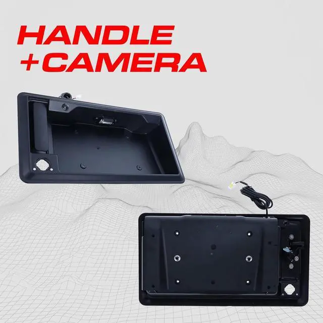 Alt view image 3 of 7 - Master Tailgaters Black Tailgate Handle with Backup Camera Replacement for Ford Econoline Van E150, E250, E350, E450 (2008-2024) | IP68 Waterproof | Parking Grid Lines Available | Easy to Install