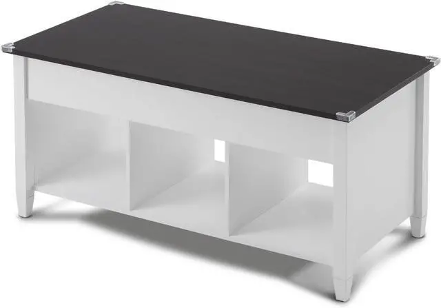 Alt view image 7 of 7 - VINGLI Lift Top Coffee Table, White, with Storage Shelf/Hidden Compartment, Gas Lifting Mesa De Centro para Sala Pop Up Coffe Table