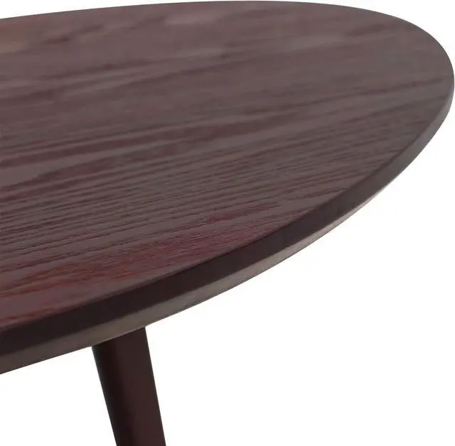 Alt view image 6 of 7 - FIRMINANA Small Oval Coffee Table for Living Room,Mango Tabletop Mid Century Modern Coffee Table,Espresso,18.9" D x 33.47" W x 15.75" H