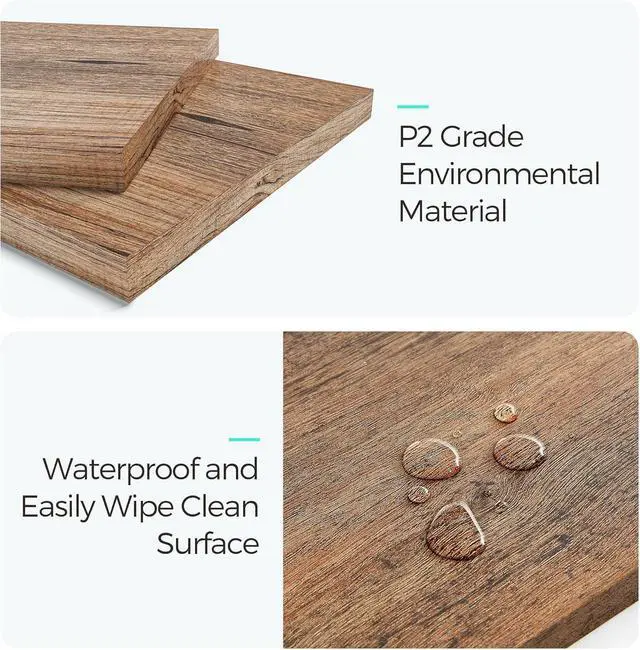 Alt view image 6 of 7 - LINSY HOME Farmhouse Coffee Table with Storage, Wood Coffee Table for Living Room, Open Display Area and Storage Drawers with Metal Handles, Chic Style with Curved Base, Brown