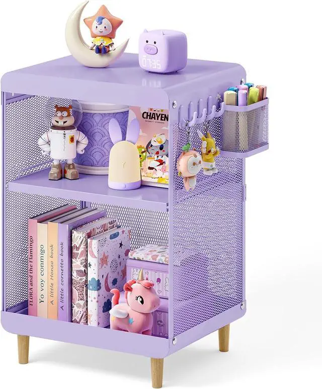 Main image of Kids Nightstand,Kids Bedside Table,Teen Girls Night Stand,Toddler Night Stand,End Table for Girls Room Storage,Purple Nightstand