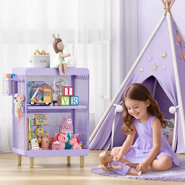 Alt view image 4 of 7 - Kids Nightstand,Kids Bedside Table,Teen Girls Night Stand,Toddler Night Stand,End Table for Girls Room Storage,Purple Nightstand
