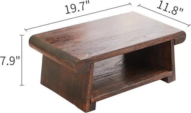 Alt view image 3 of 7 - Japanese Altar Table,Folding Floor Table,Wood Small Low Meditation Table,Coffee Table for Living Room, Brown,19.7" x 11.8" x 7.9"