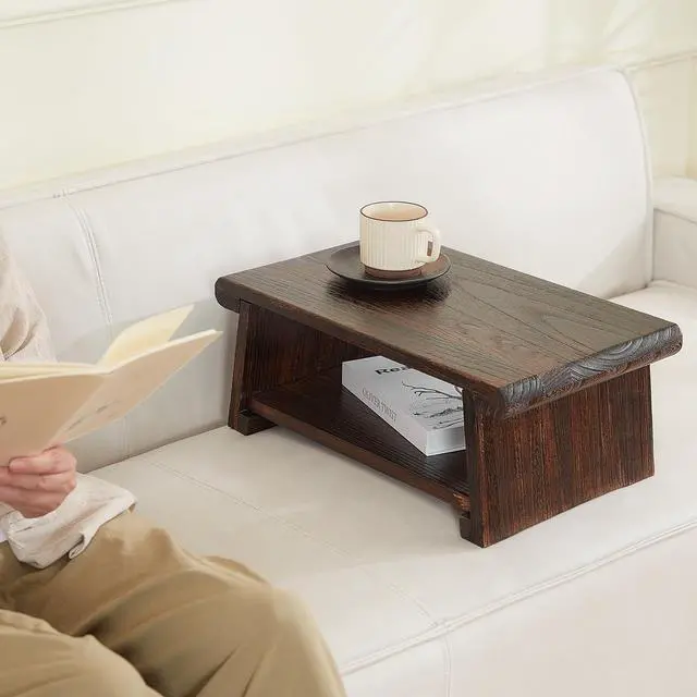 Alt view image 4 of 7 - Japanese Altar Table,Folding Floor Table,Wood Small Low Meditation Table,Coffee Table for Living Room, Brown,19.7" x 11.8" x 7.9"