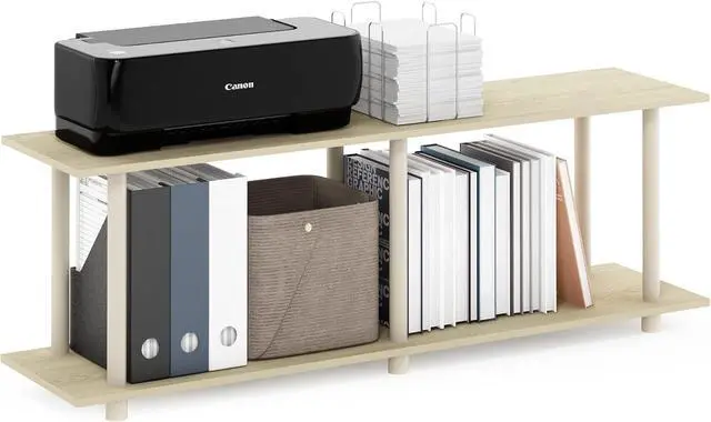 Main image of Furinno Turn-N-Tube No Tools Modern Rectangle Side Table, Bauhaus Oak/Beige