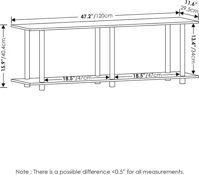 Alt view image 7 of 7 - Furinno Turn-N-Tube No Tools Modern Rectangle Side Table, Bauhaus Oak/Beige