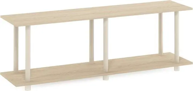 Alt view image 5 of 7 - Furinno Turn-N-Tube No Tools Modern Rectangle Side Table, Bauhaus Oak/Beige