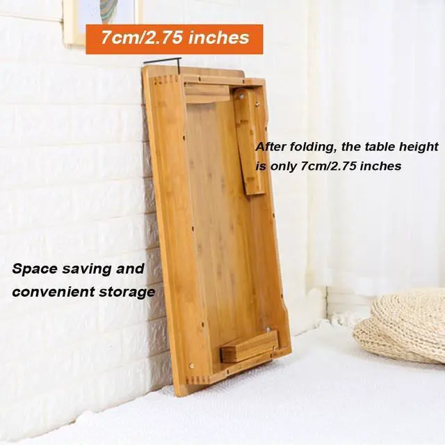 Alt view image 5 of 6 - Foldable Japanese-Style Square Bamboo Table - Low Height, 60 * 40 * 27cm