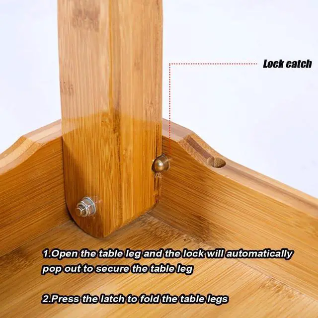 Alt view image 6 of 6 - Foldable Japanese-Style Square Bamboo Table - Low Height, 60 * 40 * 27cm