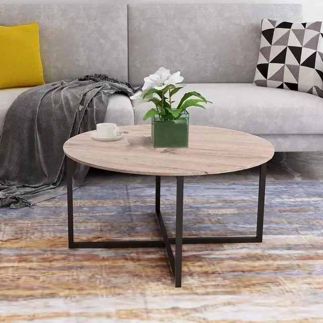 Alt view image 4 of 7 - Round Coffee Table Sofa Table Kitchen Dining Tables Modern Leisure Tea Table Office Conference Pedestal Desk White