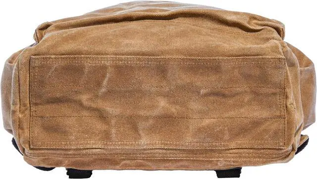 Alt view image 7 of 7 - Waxed Canvas Backpack  Durable Rucksack with Laptop Sleeve  Water-Resistant Travel Bag for Work, Commute, School, or Outdoor Use