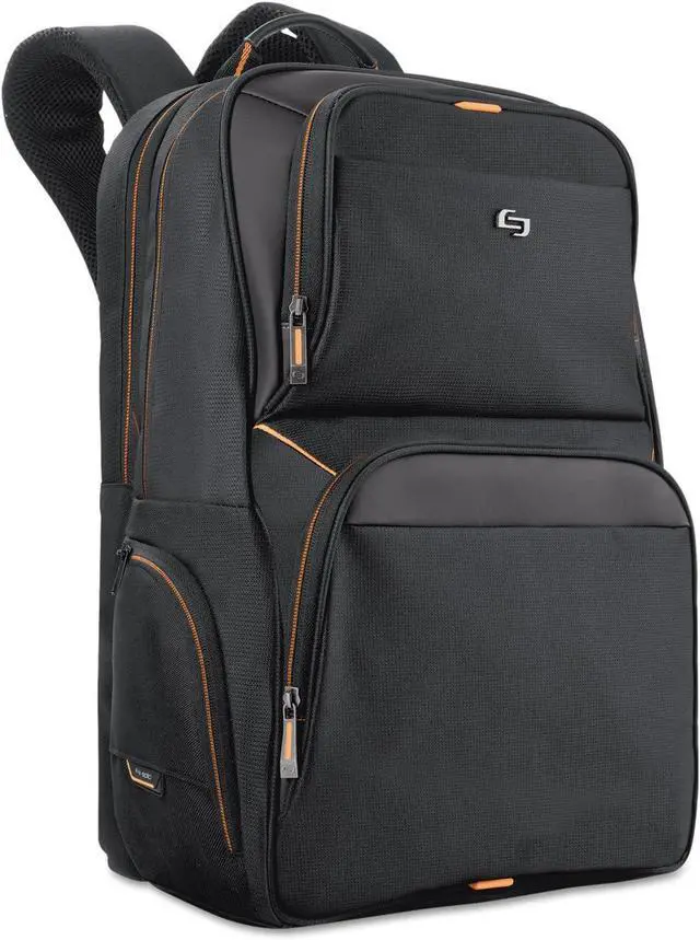 Alt view image 4 of 7 - Solo New York Laptop Backpack for Women & Men -Carry On Bookbag for Travel & Work, Fits 17.3" Computer, Lightweight Bag, Side Zippered Pockets, Padded Straps - Ambition, Black