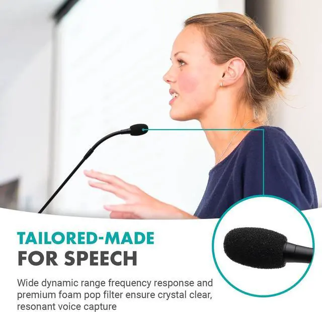 Alt view image 3 of 7 - Movo GM-5 Professional 18-inch Gooseneck Microphone with USB Interface Stand, One-Touch Mute- Podium Microphone with Stand for Conferencing, Live Events, Streaming - USB Computer Mic for Mac, PC