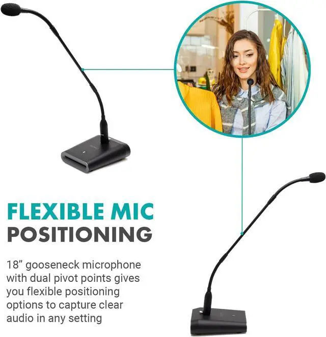 Alt view image 6 of 7 - Movo GM-5 Professional 18-inch Gooseneck Microphone with USB Interface Stand, One-Touch Mute- Podium Microphone with Stand for Conferencing, Live Events, Streaming - USB Computer Mic for Mac, PC