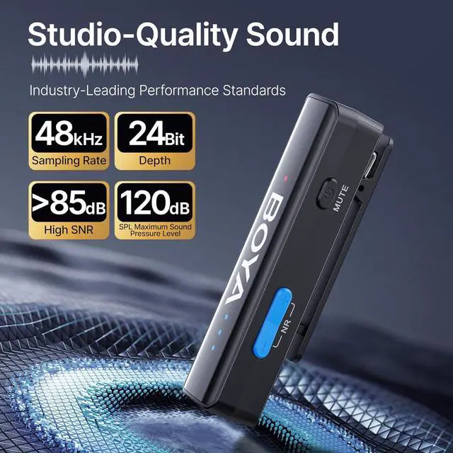 Alt view image 2 of 7 - BOYA BOYALINK 2 Wireless Lavalier Microphone for iPhone Camera Android, Mini Lapel Micophone Wireless, 48 KHz 24 Bit, 6mm Mic, 1000ft, 30h Use, Noise Cancelling, Clip on Mic USB-C/Lightning/3.5mm TRS