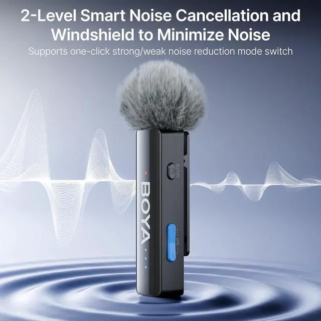 Alt view image 4 of 7 - BOYA BOYALINK 2 Wireless Lavalier Microphone for iPhone Camera Android, Mini Lapel Micophone Wireless, 48 KHz 24 Bit, 6mm Mic, 1000ft, 30h Use, Noise Cancelling, Clip on Mic USB-C/Lightning/3.5mm TRS