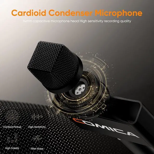 Alt view image 4 of 7 - COMICA Revo S Wireless Handheld Microphone, Professional Handheld Interview Mic for iPhone16 15, Android Phones Laptops PC with USB-C Plug, Reporter Mic for Content Creators, Interviews, Reporting