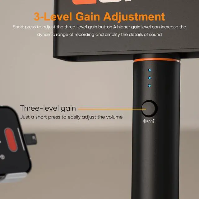 Alt view image 6 of 7 - COMICA Revo S Wireless Handheld Microphone, Professional Handheld Interview Mic for iPhone16 15, Android Phones Laptops PC with USB-C Plug, Reporter Mic for Content Creators, Interviews, Reporting