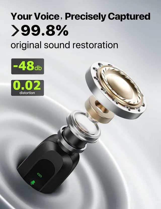 Alt view image 3 of 7 - Upgraded 2 Pack Mini Clip on Microphone With LED Display, Wireless Lavalier Microphone for iPhone, HD Noise Cancelling, Portable Lapel Mic for Recording Video Podcast Vlogg Content Creator interview