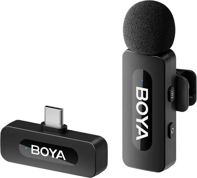 Main image of BOYA BY-V10 USB-C Wireless Lavalier Microphone for iPhone16/15 Android, Type-C Smartphone Laptop, Noise Canceling, Mini Clip-on Microphone for YouTube, Podcast, Facebook, TikTok Vlogging Recordings