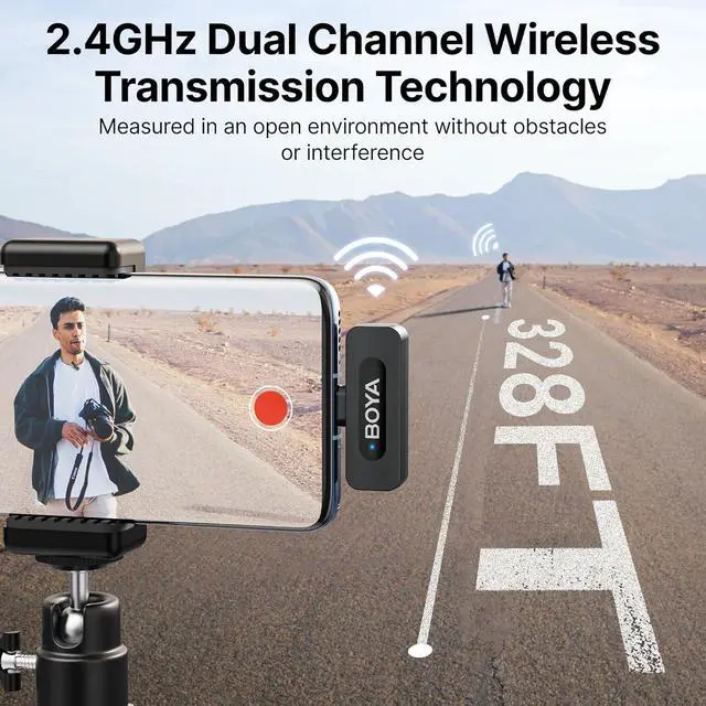 Alt view image 5 of 7 - BOYA BY-V10 USB-C Wireless Lavalier Microphone for iPhone16/15 Android, Type-C Smartphone Laptop, Noise Canceling, Mini Clip-on Microphone for YouTube, Podcast, Facebook, TikTok Vlogging Recordings