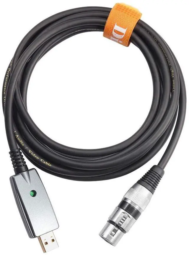 Alt view image 6 of 7 - Disino USB Microphone Cable,XLR Female to USB Mic Link Converter Cable for Microphones or Recording Karaoke Sing,10 feet