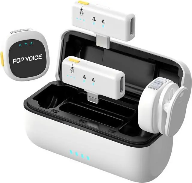 Main image of Mini Microphone for iPhone Android, Wireless Mic with 40H Battery, Noise Cancellation, 48KHz 16-Bit, 164ft Range, Magnetic & Clip on Lavalier Microphone for Video Recording, YouTube, Tiktok, Vlogging