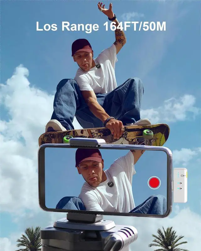 Alt view image 7 of 7 - Mini Microphone for iPhone Android, Wireless Mic with 40H Battery, Noise Cancellation, 48KHz 16-Bit, 164ft Range, Magnetic & Clip on Lavalier Microphone for Video Recording, YouTube, Tiktok, Vlogging