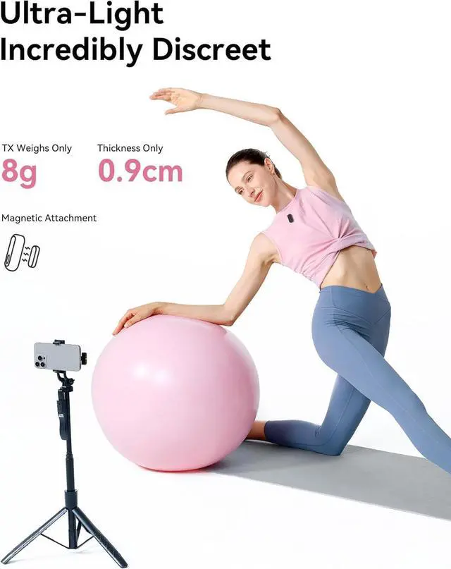 Alt view image 4 of 7 - Hollyland Lark A1 Wireless Mini Microphone for iPhone & Android, 48kHz/24-bit, 3-Level Intelligent Noise Cancel, Microphone for YouTube, Podcast, Vlogging (Black, 2TX + 2RX + Charging Case)