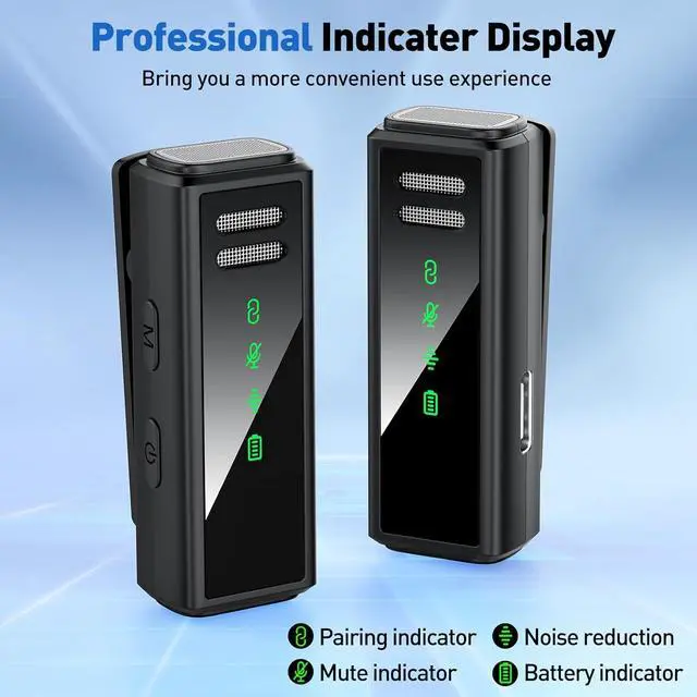 Alt view image 2 of 7 - USB C Wireless Lavalier Microphone for Android, PC, Laptop, iPhone 15/16, USB Microphone with Noise Cancellation, Lapel Mic Wireless for Video Recording, Vlog, YouTube, TikTok