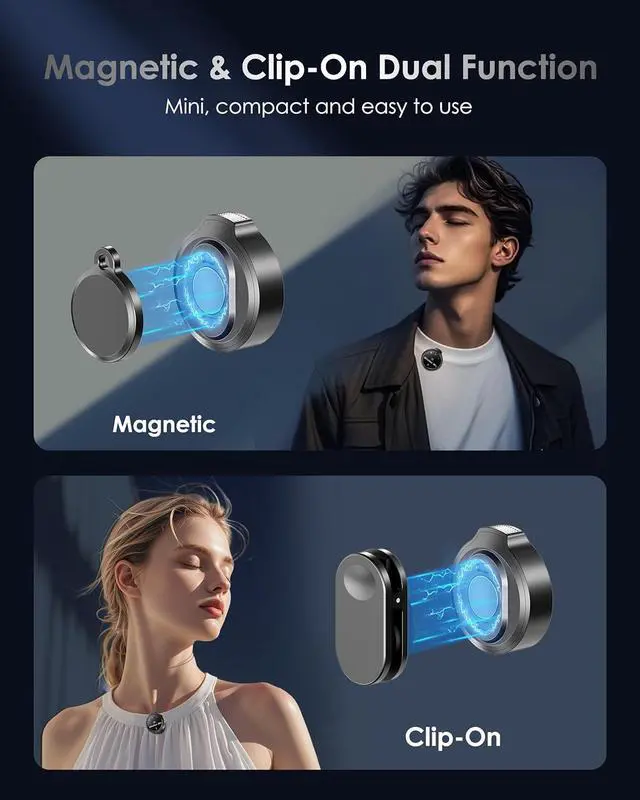 Alt view image 2 of 7 - Wireless Lavalier Microphone for iPhone/Android, Lapel Mics with USB-C Plug-Play, Mini Mic with 2.4GHz Noise Cancellation, Charging Case Included, 300ft Range for Stream, Vlog, TikTok and YouTube