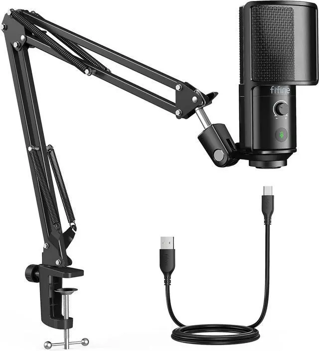 Main image of FIFINE USB Podcast Microphone, PC Computer Condenser Microphone Plug & Play Mic Kit with Boom Arm Stand, 16MM Large Diaphragm, Mute Button for Recording Singing Streaming YouTube Gaming-T669PRO1