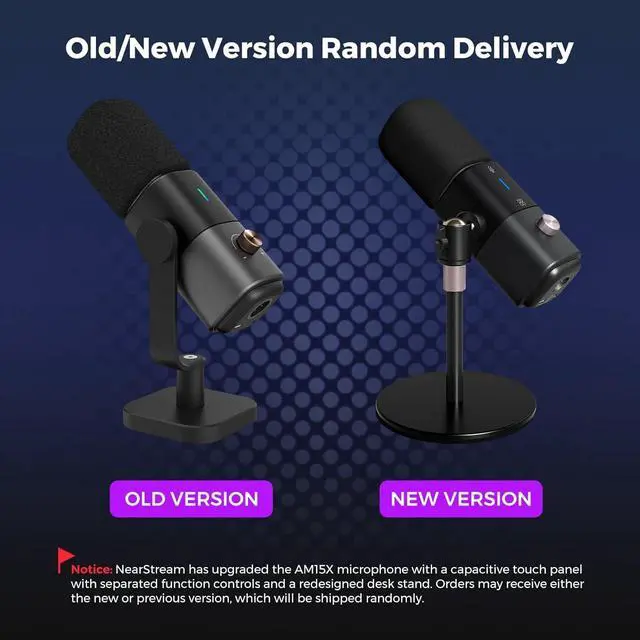 Alt view image 6 of 7 - XLR/USB Dynamic Microphone for Stream/Game/Record,Podcast Microphone with Noise Canceling On/Off, Mute Button, Headphone Jack, Gain Knob,Desk Microphone with Stand for PC/Audio Mixer(AM15X)