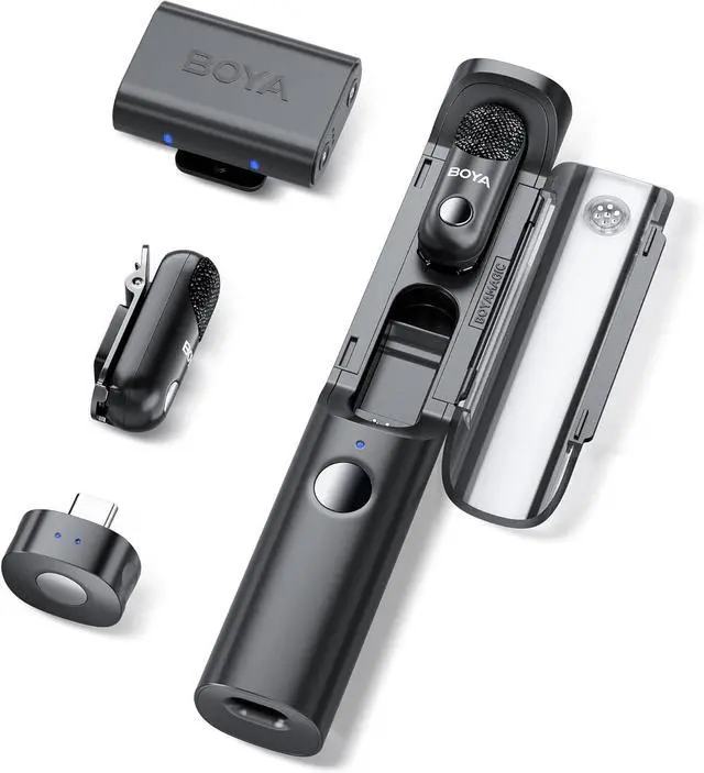 Main image of BOYA Magic-03 Wireless Lavalier Microphone, 30Hrs Battery,328FT Los Range, Safety Track &Limiter, Portable Wireless Mini Lapel mic for USB Type-C Android iPhone 16/15 Camera Camcorder Vlog Podcast