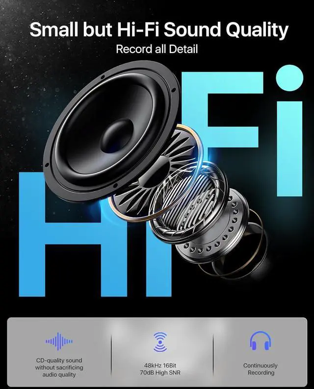 Alt view image 3 of 7 - Wireless Lavalier Microphone for iPhone iPad, Android Phone, Laptop, Mini Lapel Mic, AI Voice Changer, 3-Level Noise Reduction, for Video Recording, Vlogging, YouTube, TikTok