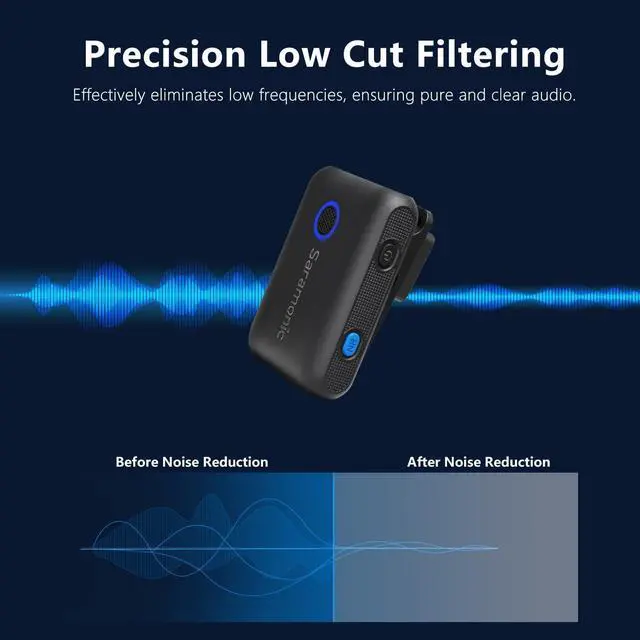 Alt view image 3 of 7 - Saramonic BLINK500B2+ Wireless Lavalier Microphone for iPhone Android Type-C Smartphone Camera, 492ft Range, 20h Battery Life, Clip on Wireless Lapel Mic for Live Streaming Video Conference Recording