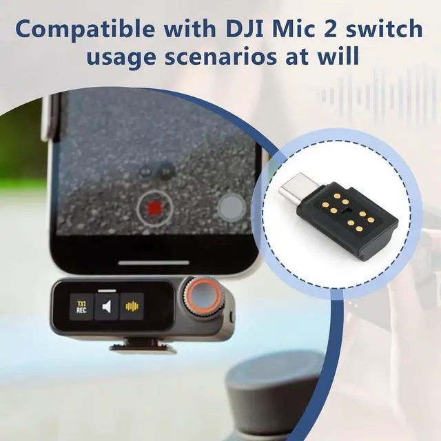 Alt view image 3 of 4 - for DJI MIC 2 Adapter Type-C Phone Wireless Microphone Receiver for Mic 2 Type-C Adapter Phone PC Tablet USB Mic Accessories