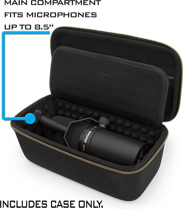 Alt view image 2 of 7 - CASEMATIX Studio Case Compatible with Rode PodMic, Shure SM7B Microphone and Other Large Podcast Mics with XLR Recording Accessories - Includes Podcasting Mic Bag Only
