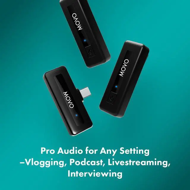 Alt view image 5 of 6 - Movo Wireless Mini UC Duo USB-C Wireless Microphone for iPhone 15 and Up, Android, iPad Pro & Laptops  Wireless Lavalier Mic for USB-C Smartphones & Devices, Great for Vlogging & TikTok