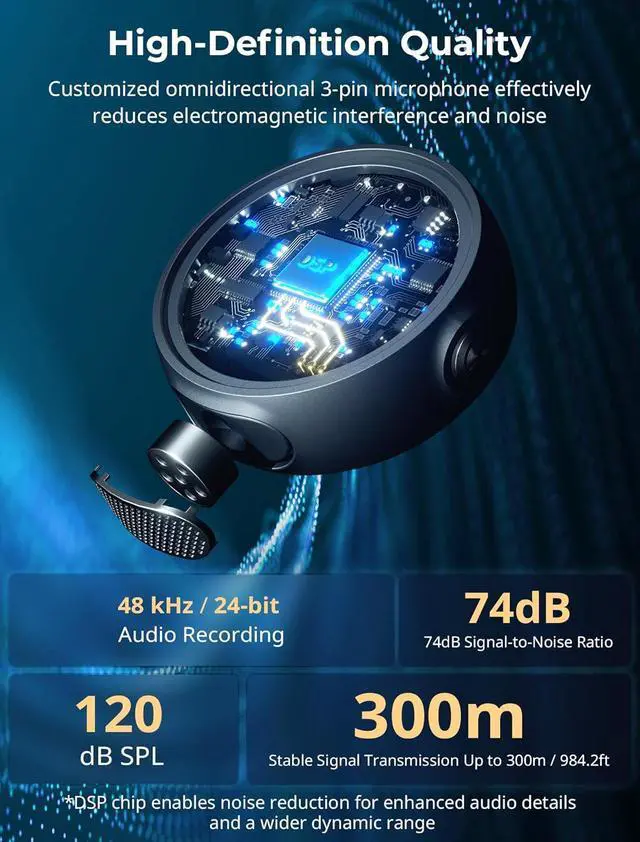 Alt view image 3 of 7 - SMALLRIG S60 Wireless Lavalier Microphone with USB C for iPhone, for Android, Mini Mic with 44H Battery, Noise Reduction, Mute, Gain, Clip On Lapel Mic for Video Recording, Vlogging, Interview,Black